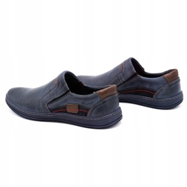 Olivier Mocasines hombre piel 520 azul marino 4