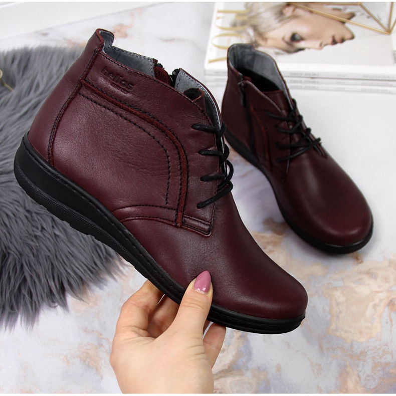 Bota piel insulada cereza Helios 612-2 rojo 1