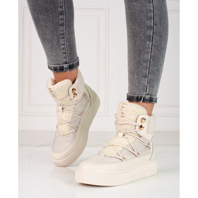 Botines mujer piel blanca Shelovet con plataforma blanco 1