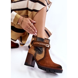 Botas de mujer en piel Maciejka 05781-29 Rojo beige marrón 8