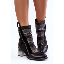 Botas Altas Mujer en Piel Maciejka 05647-01 Negro gris 7
