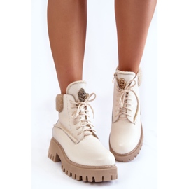 PL5 Botas Cazadoras Mujer Piel Beige Claro Vergo 2