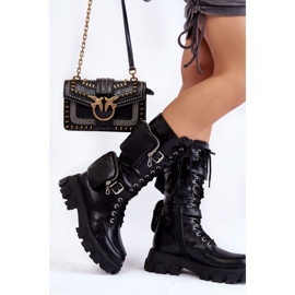 PG2 Botas De Mujer Con Cordones Y Riñón Negro Mirrano 4
