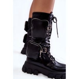 PG2 Botas De Mujer Con Cordones Y Riñón Negro Mirrano 6