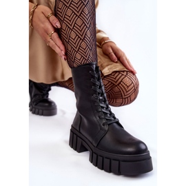 Sergio Leone Botas Calientes De Cuero En La Plataforma Telisa Negra negro 1