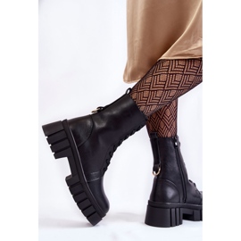 Sergio Leone Botas Calientes De Cuero En La Plataforma Telisa Negra negro 6