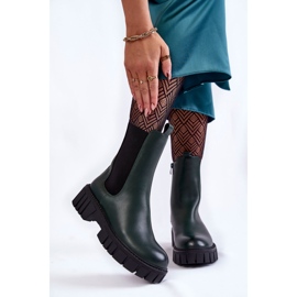 Sergio Leone Botas De Mujer De Cuero En La Plataforma De Bente Verde 1