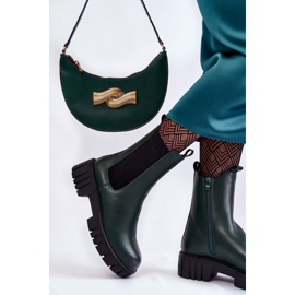 Sergio Leone Botas De Mujer De Cuero En La Plataforma De Bente Verde 3