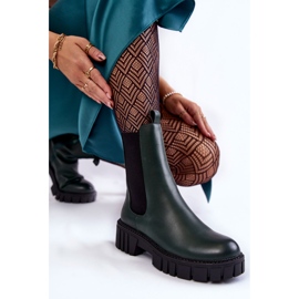 Sergio Leone Botas De Mujer De Cuero En La Plataforma De Bente Verde 5