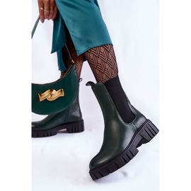 Sergio Leone Botas De Mujer De Cuero En La Plataforma De Bente Verde 2