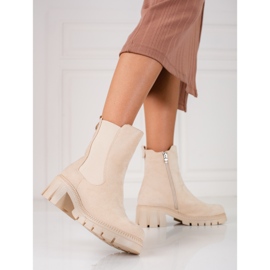 W. Potocki Botines Chelsea de mujer beige de Potocki 1