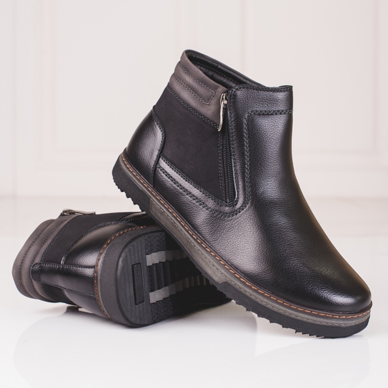 Botas altas de hombre con cremallera Shelovet negro 1