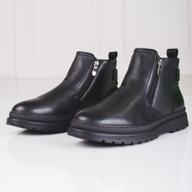 SHELOVET Botas altas de hombre negras con cremallera negro 2