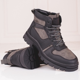 Botas de invierno para hombre con aislamiento de piel. gris 2