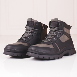 Botas de invierno para hombre con aislamiento de piel. gris 3