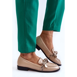 WS1 Mocasines Mujer Piel Lazo Dayes Beige 4