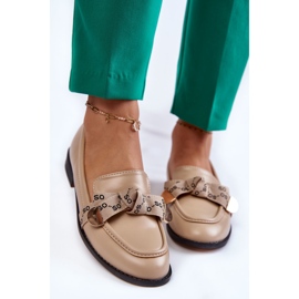 WS1 Mocasines Mujer Piel Lazo Dayes Beige 3