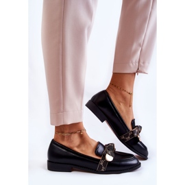 WS1 Mocasines De Mujer De Piel Con Lazo Dayes Negro 1