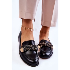 WS1 Mocasines De Mujer De Piel Con Lazo Dayes Negro 4