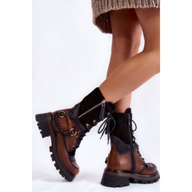Botas Altas de Cuero Workers Maciejka 05586-29 Marrón y Negro 5