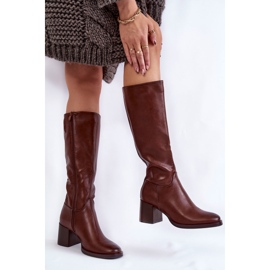 Sergio Leone Botas Mujer De Piel Con Tacón Marrón Bremo 3