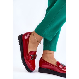 Vinceza Mocasines Lacados Sobre Plataforma Rojo Abisso 4