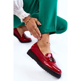 Vinceza Mocasines Lacados Sobre Plataforma Rojo Abisso 5