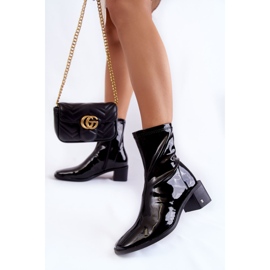 Vinceza Botas Lacadas De Mujer Con Tacón Black Space negro 2