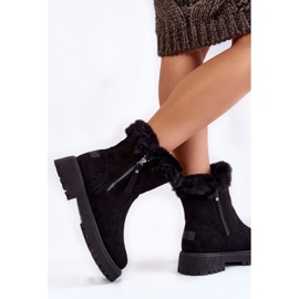 Vinceza Botas de ante negro Rezan con piel en una cremallera 3