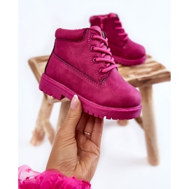 Botas Infantiles De Aviador Con Cremalleras Fucsia Dexter rosado 3