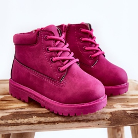 Botas Infantiles De Aviador Con Cremalleras Fucsia Dexter rosado 1