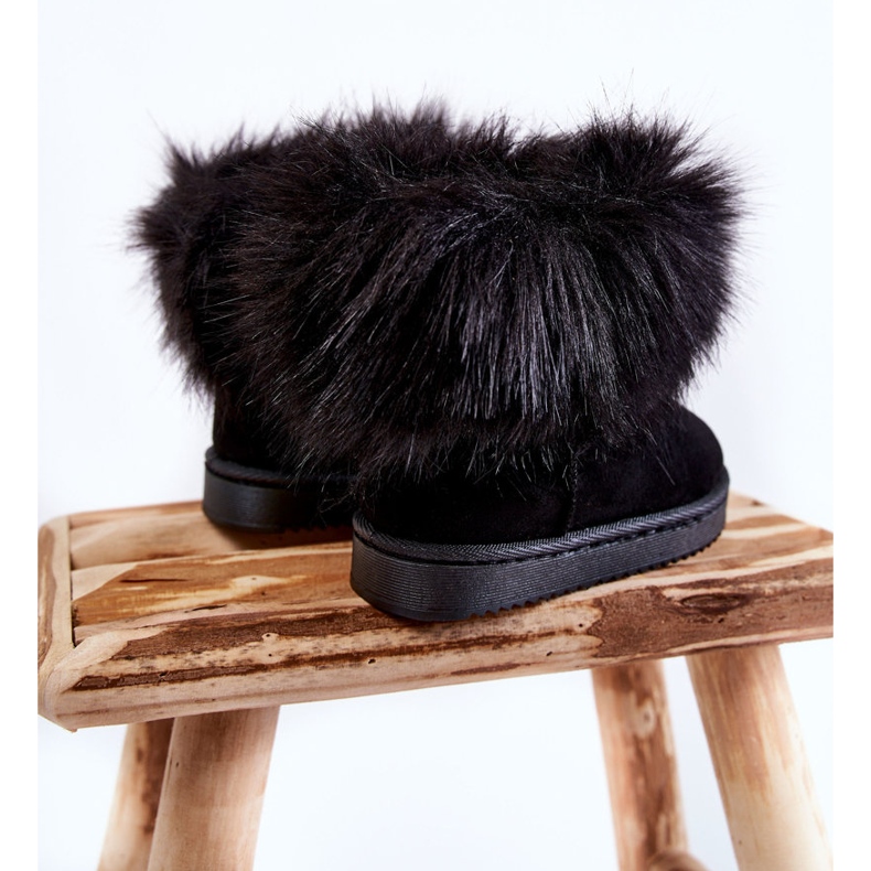 Botas De Nieve Infantiles Ariana Negras Con Pelo negro 2 Botas De Nieve Infantiles Ariana Negras Con Pelo negro 2