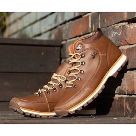 Zapatos trekking hombre piel marrón oscuro Bustagrip 9