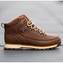 Zapatos trekking hombre piel marrón oscuro Bustagrip 6