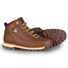 Zapatos trekking hombre piel marrón oscuro Bustagrip 4
