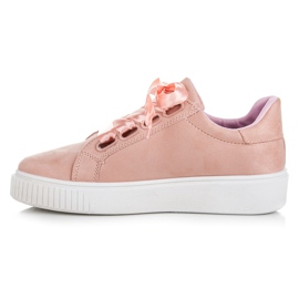 Wilady Deportivas De Ante Con Lazo rosado 2