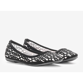 Bailarinas negras caladas Coalfell blanco 1