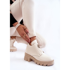 PL5 Botas De Mujer De Piel Con Adorno Maley Beige Claro 6