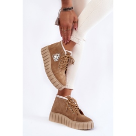 Zapatos Deportivos Ante Atados Lewski Shoes 3252/N Beige 3