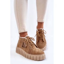 Zapatos Deportivos Ante Atados Lewski Shoes 3252/N Beige 5
