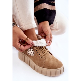 Zapatos Deportivos Ante Atados Lewski Shoes 3252/N Beige 7