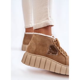 Zapatos Deportivos Ante Atados Lewski Shoes 3252/N Beige 4