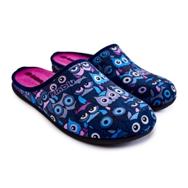 Pantuflas Caseras En Gatos Inblu GF-12-004 Azul Marino 7