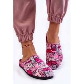 Pantuflas Caseras En Gatos Inblu GF-12-023 Rosa rosado gris 5