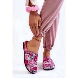 Pantuflas Caseras En Gatos Inblu GF-12-023 Rosa rosado gris 2