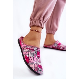 Pantuflas Caseras En Gatos Inblu GF-12-023 Rosa rosado gris 6