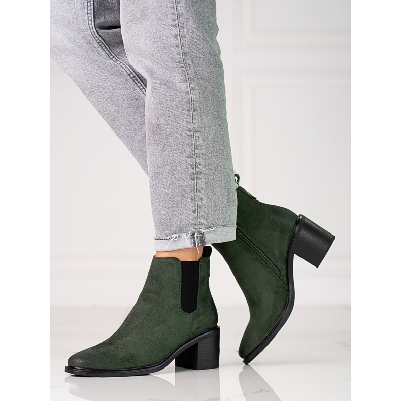 Botines Shelovet Chelsea de mujer verde en el poste 1
