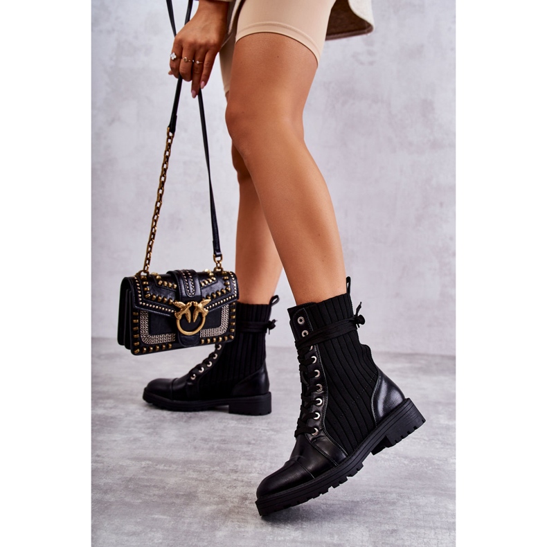 PG1 Botas De Mujer Con Calcetín Atado Negro Livaro 2 PG1 Botas De Mujer Con Calcetín Atado Negro Livaro 2