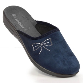 Cómodas zapatillas de estar por casa mujer Inblu velour azul marino 1