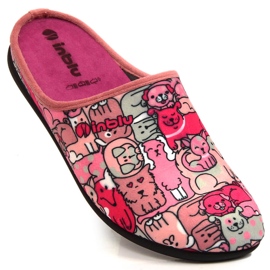 Cómodas pantuflas de mujer con inserto extraíble, rosa Inblu rosado gris 1
